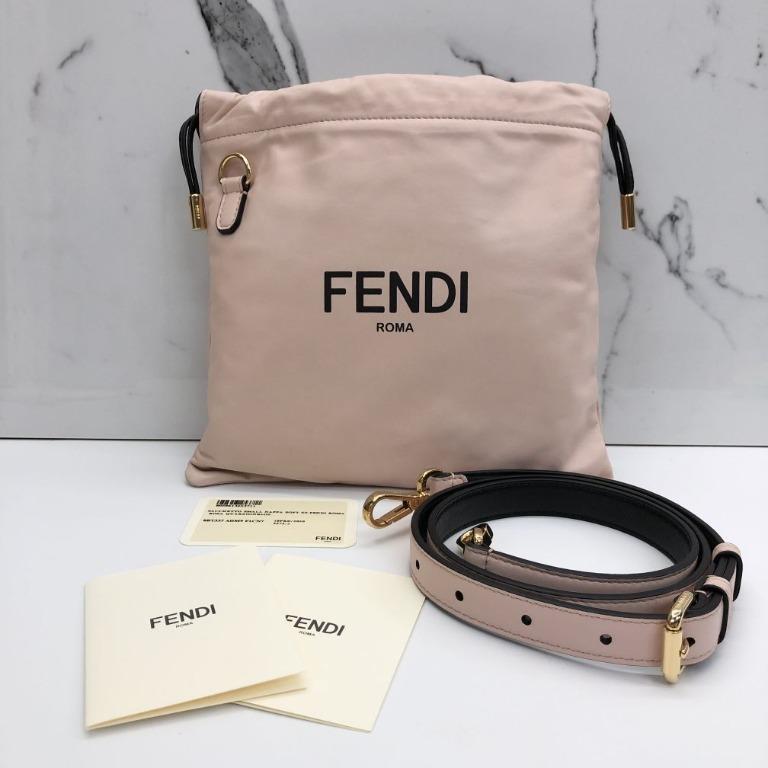 FENDI: pouch bag in nappa leather with logo - Pink  Fendi crossbody bags  8BT337 ADM9 online at