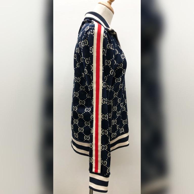 Gg jacquard cotton jacket fake shop