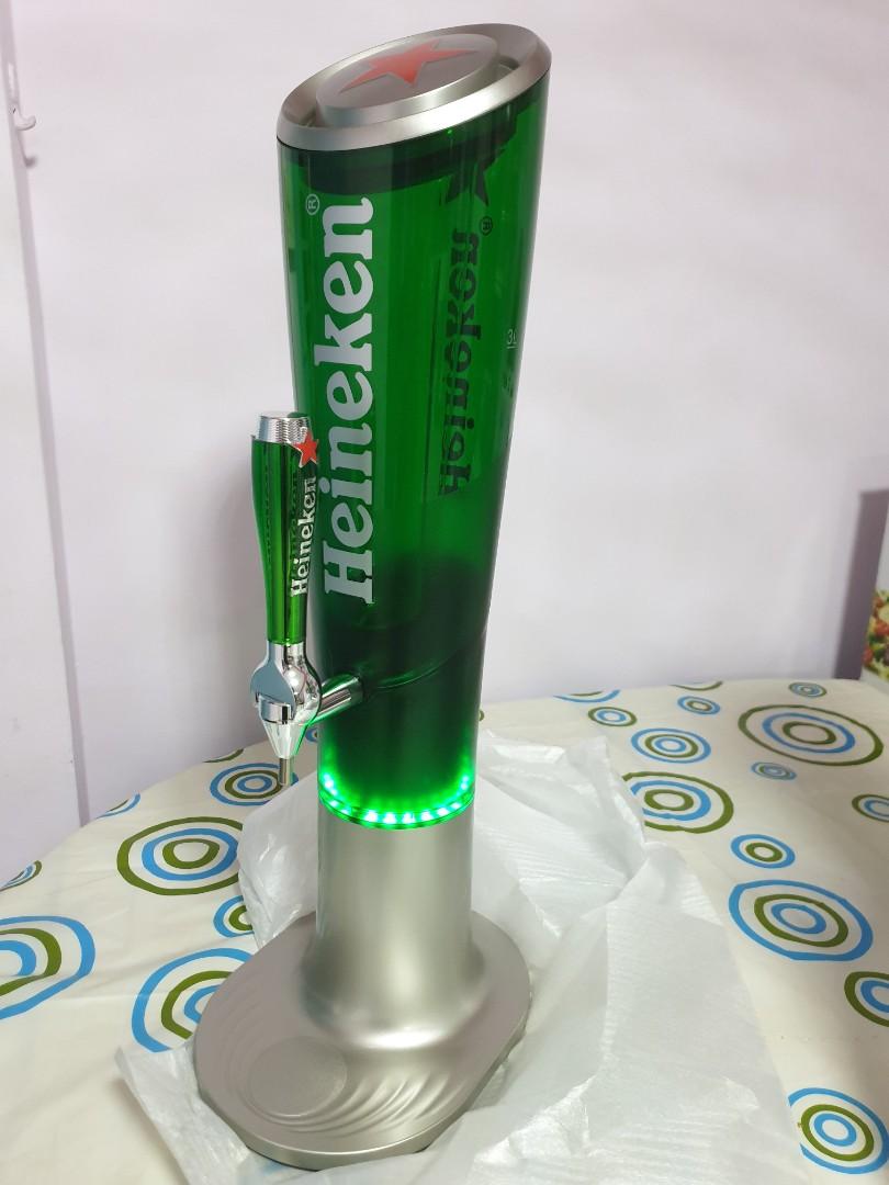 Heineken Beer Tower with Led Light, Furniture & Home Living, Kitchenware & Tableware, Other
