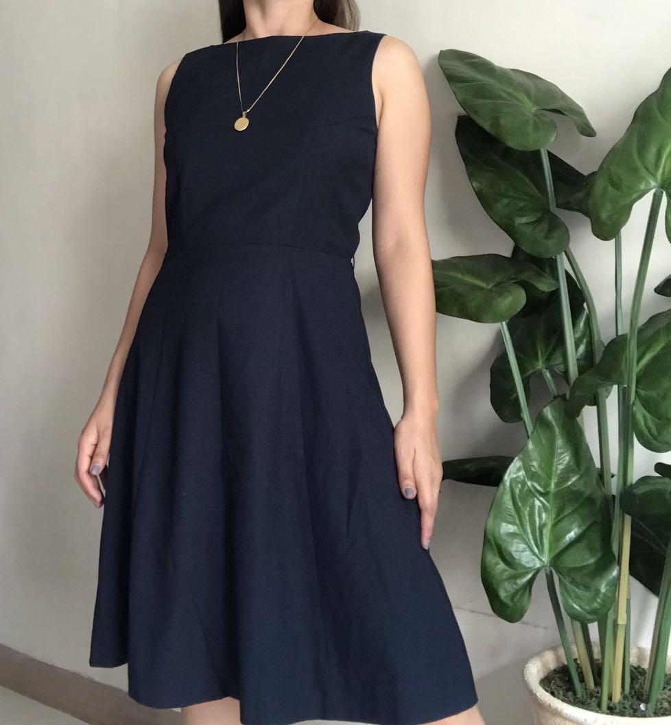 H&m navy blue dress hot sale