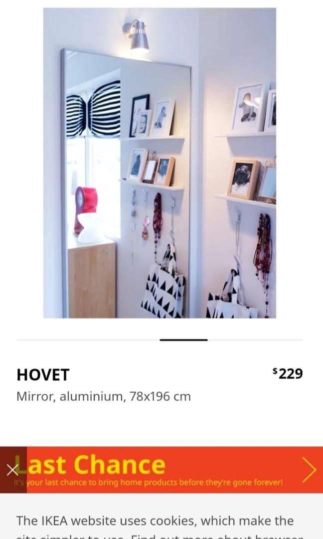HOVET mirror, black, 303/4x771/8 - IKEA