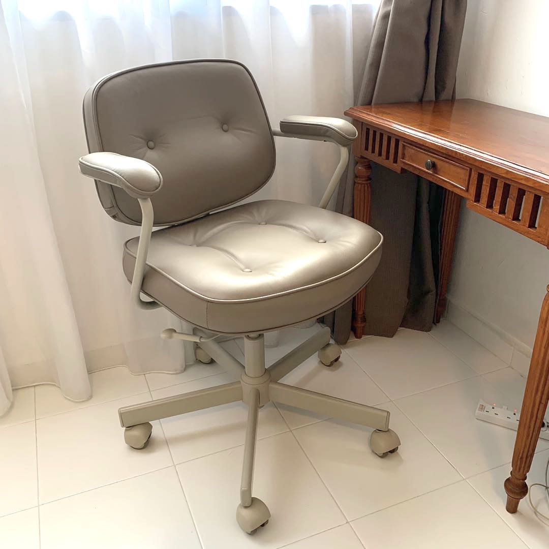 Ikea office chair full leather ALEFJALL Furniture Home Living