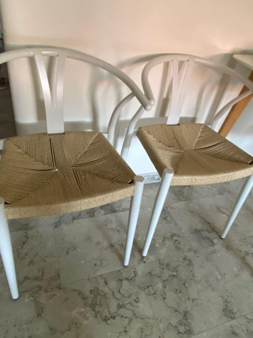 IKEA Rattan Dining chairs 4 chairs Furniture Home Living