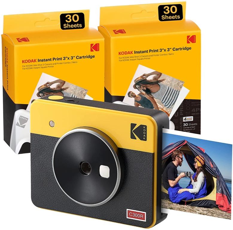 KODAK 4PASS Film Cartridge (3x3 inches) for KODAK Mini 3 Retro and Mini  Shot 3 Retro, 60 Sheets