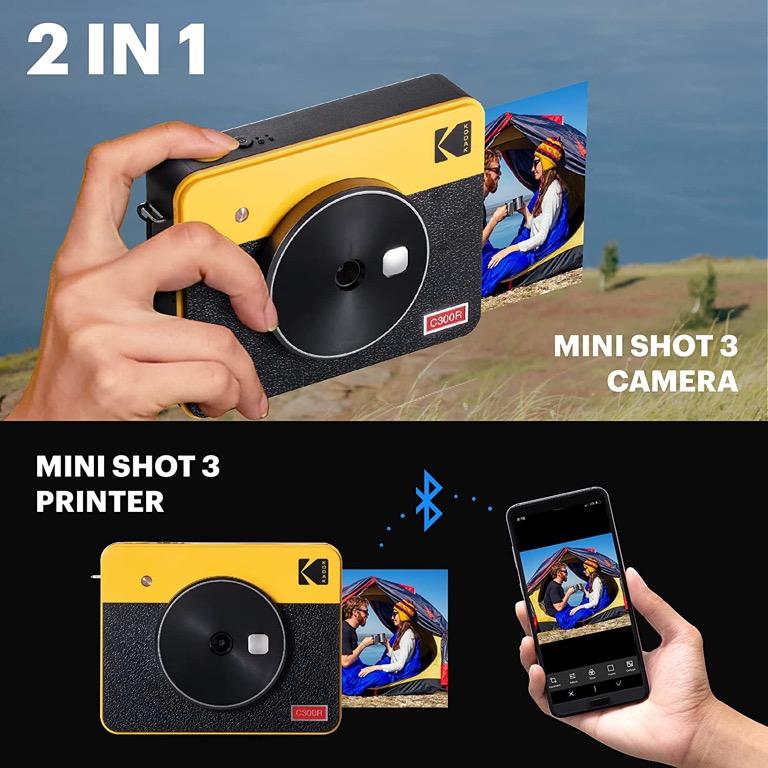 Kodak Mini Shot 3 Retro (60 Sheets) 3x3 2-in-1 Portable Wireless Instant  Camera & Photo Printer - Cameras