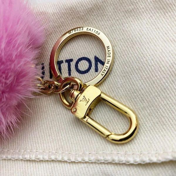 Louis Vuitton Fluo Bubble BB Keychain M78623 Pink Gold Bag Charm Accessory