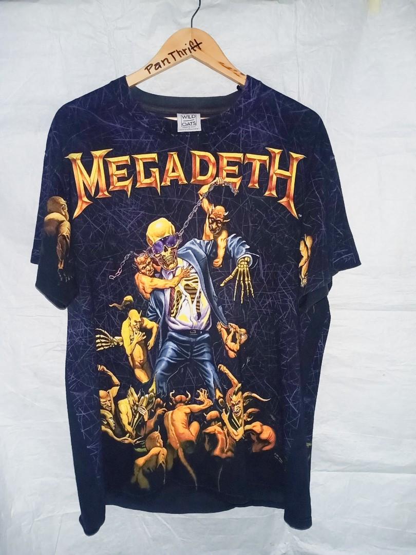 MEGADETH rattlehead strugle w/the Devil's All over print Men's Fashion, Tops & Sets, Tshirts & Polo Shirts Carousell