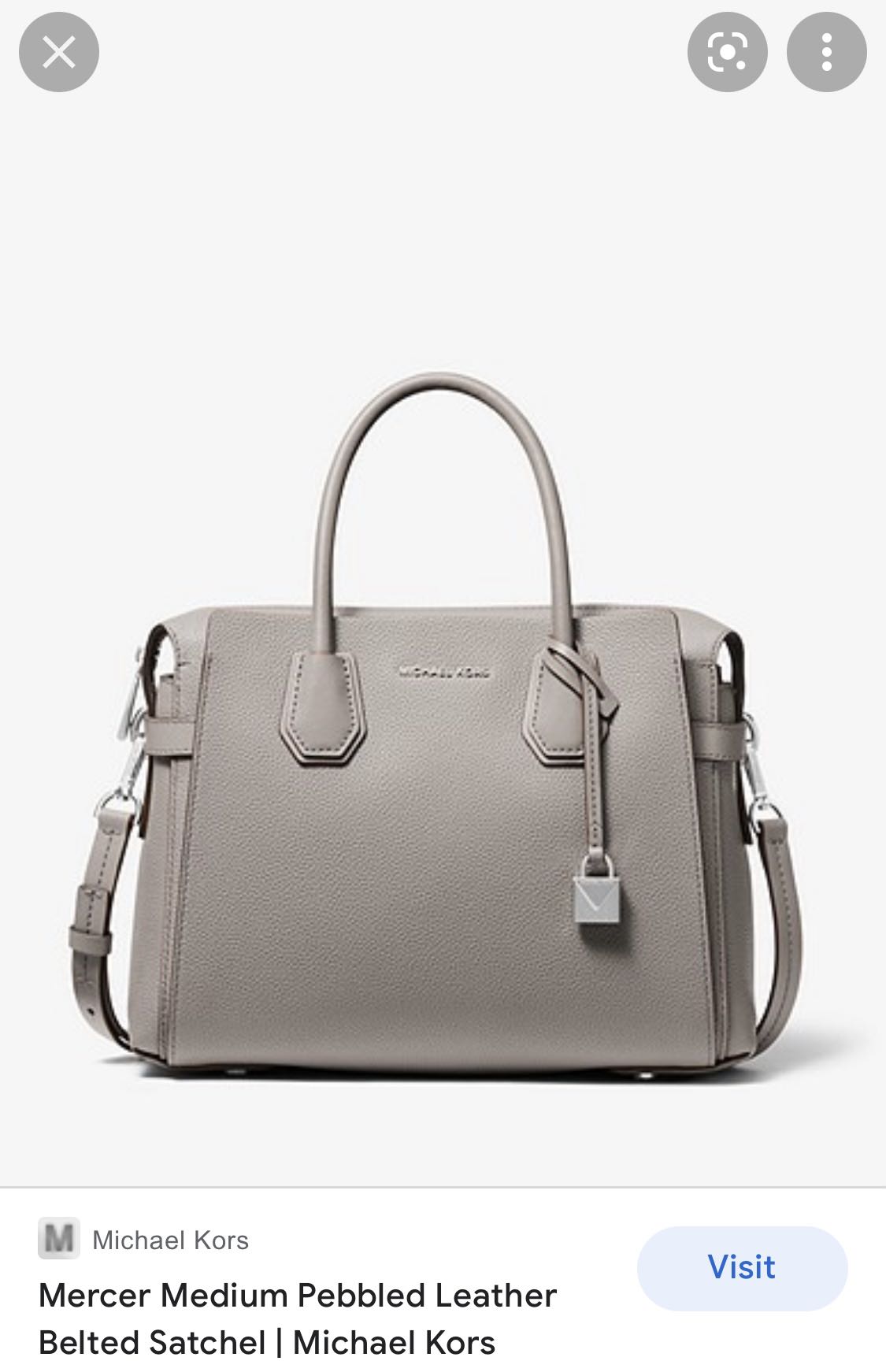 mercer medium pebbled leather belted satchel