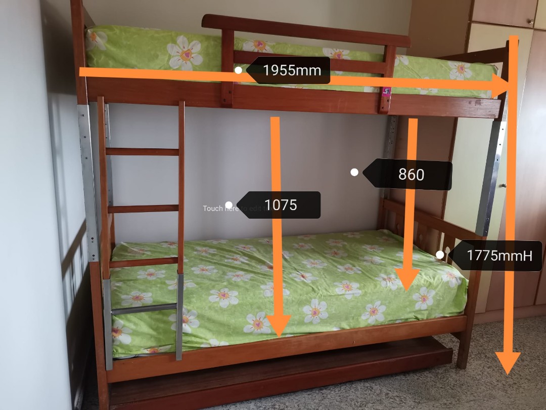 Modified Double Deck Bed (for adult height), Furniture & Home Living