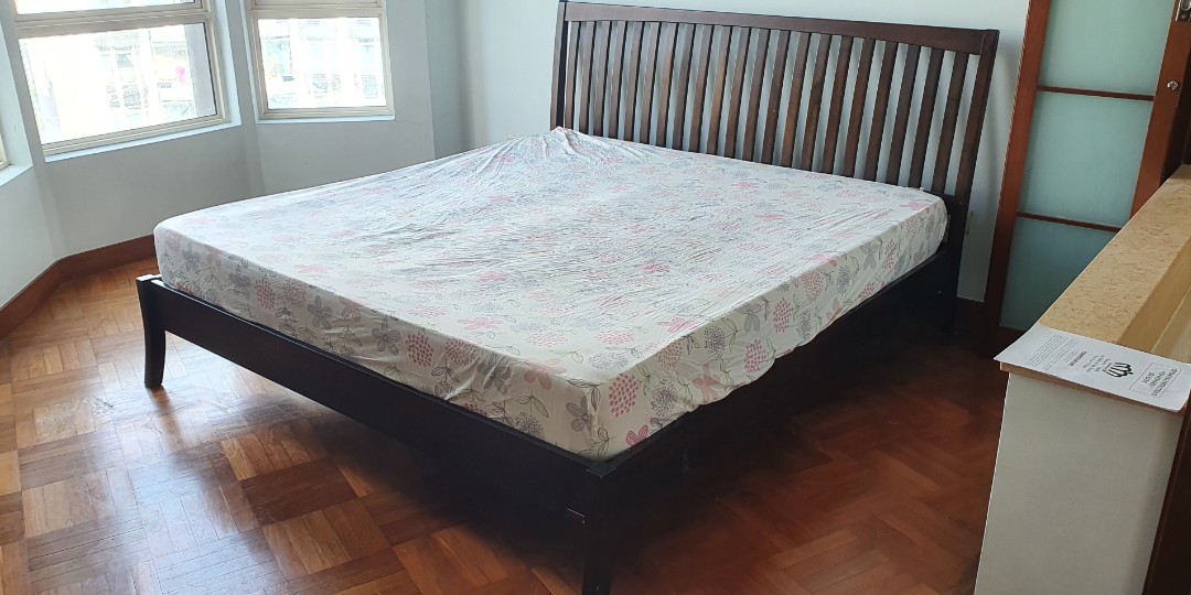 Picket & Rail King size bed frame and mattress, Furniture & Home Living
