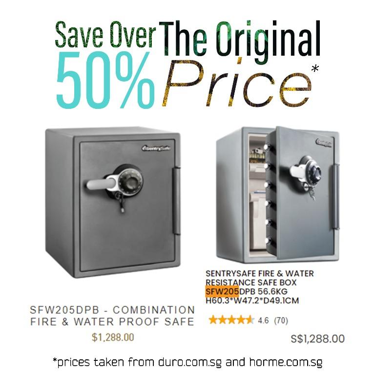 [NOW EVEN CHEAPER] PreLoved Sentry Safe (SFW205DPB), Furniture & Home