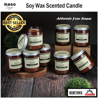 Soy Wax Scented Candles (200g)- Aroma Essential Oil | Natural Soy Wax