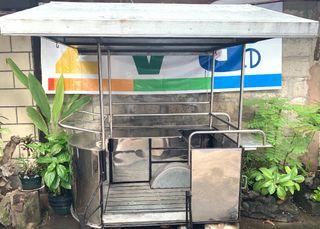 Stainless food cart on wheels