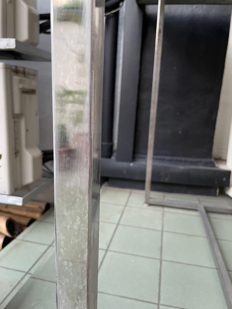 Stainless steel/ black granite bar table ( defect), Furniture & Home