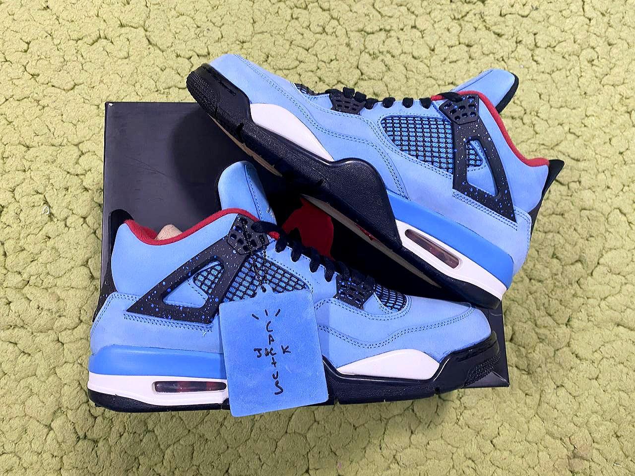 US11 Jordan 4 Retro Travis Scott Cactus Jack Oilers Blue