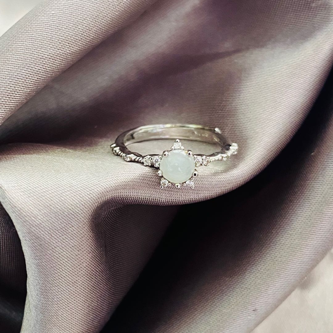 White jade engagement rings on sale