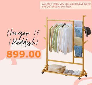 Wooden Bamboo Hanger Rack Stand (Size:123x35x155cm)
