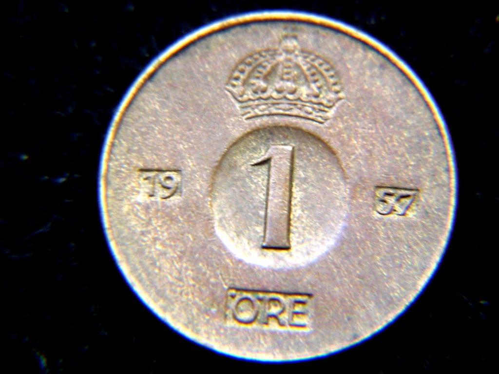 銅幣-1957年瑞典王國(Kingdom of Sweden)瑞皇古斯塔夫六世(King Gustav VI Adolf)徽1奧里(Ore)銅幣,  興趣及遊戲, 收藏品及紀念品, 錢幣- Carousell