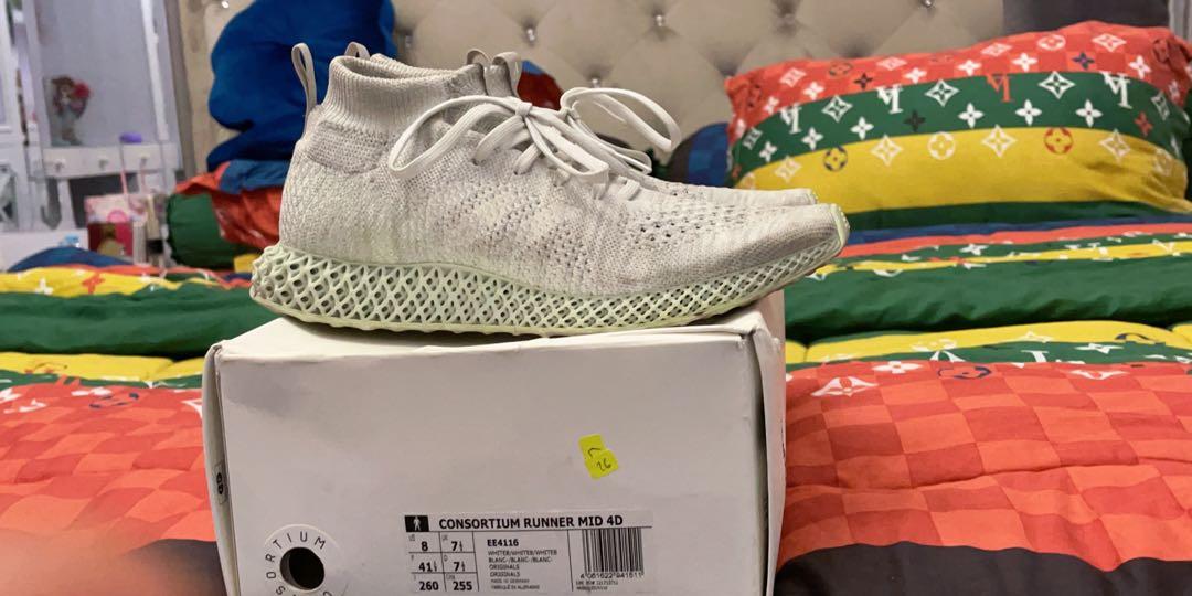 Adidas consortium runner mid 4D, Fesyen Pria, Sepatu , Sneakers di Carousell