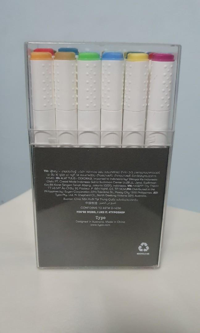 Artists' dual nib markers (TYPO), Hobbies & Toys, Stationery & Craft