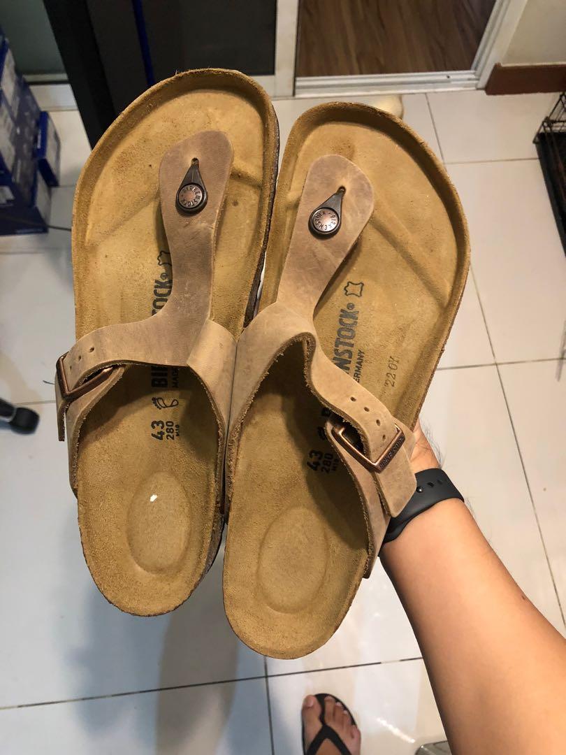 Birkenstock gizeh oiled leather tobacco hotsell brown