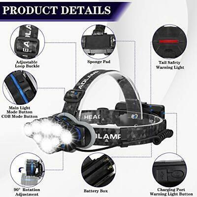 BN Head Torch,Super Bright Headlight,18000 Lumens 8 LED 8 Modes