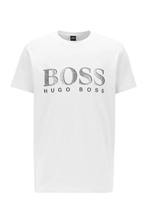 hugo boss white logo t shirt