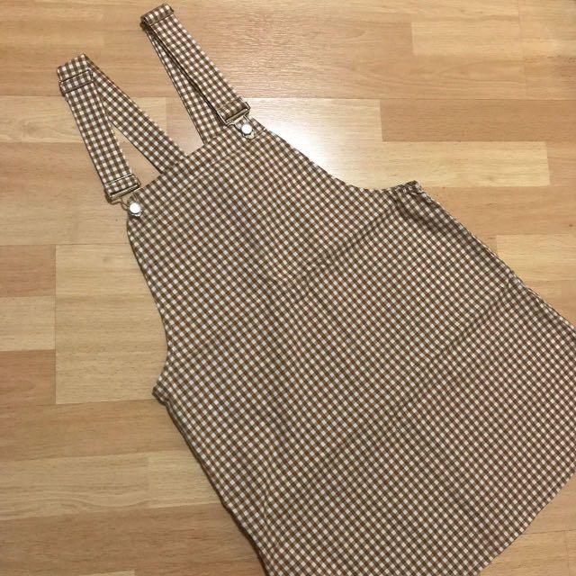 Gingham overall dress online