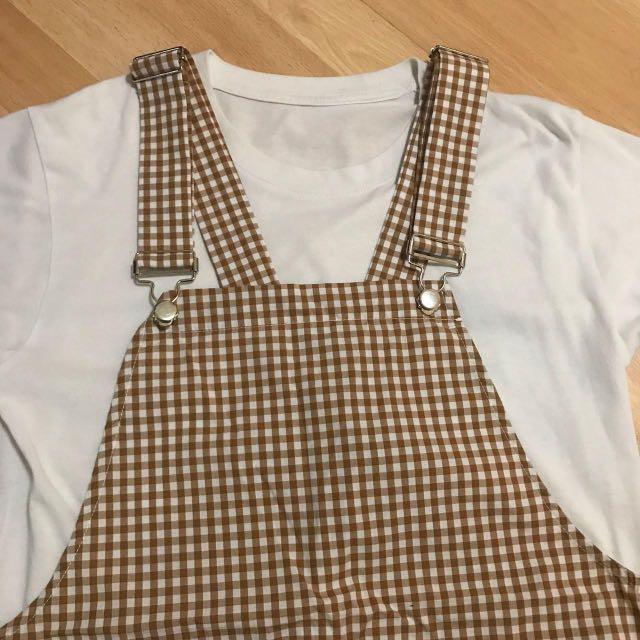 Gingham overall dress outlet