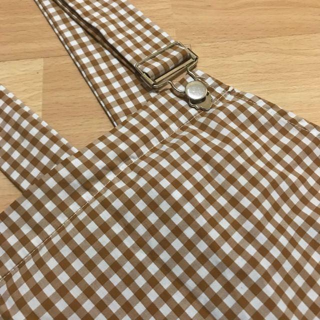 Brown Gingham Overalls Dress Women s Fashion Dresses Sets