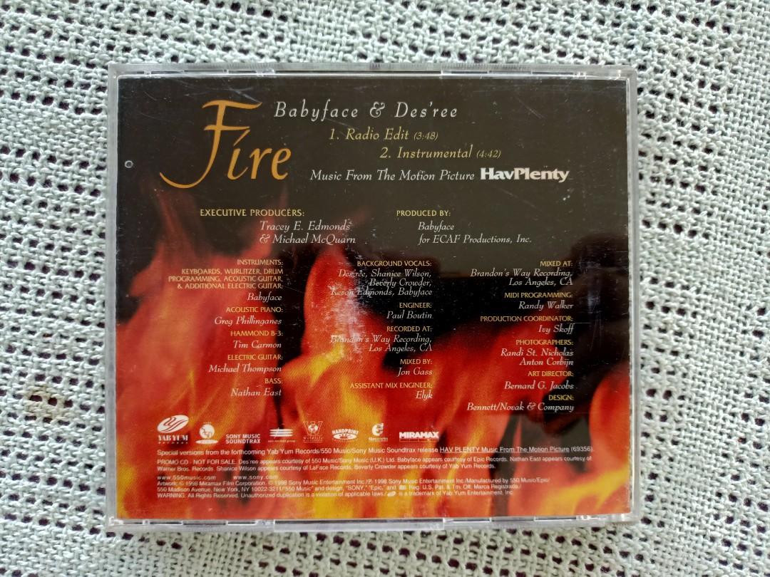 CD Single : Babyface & Des'ree - fire, Hobbies & Toys, Music & Media ...