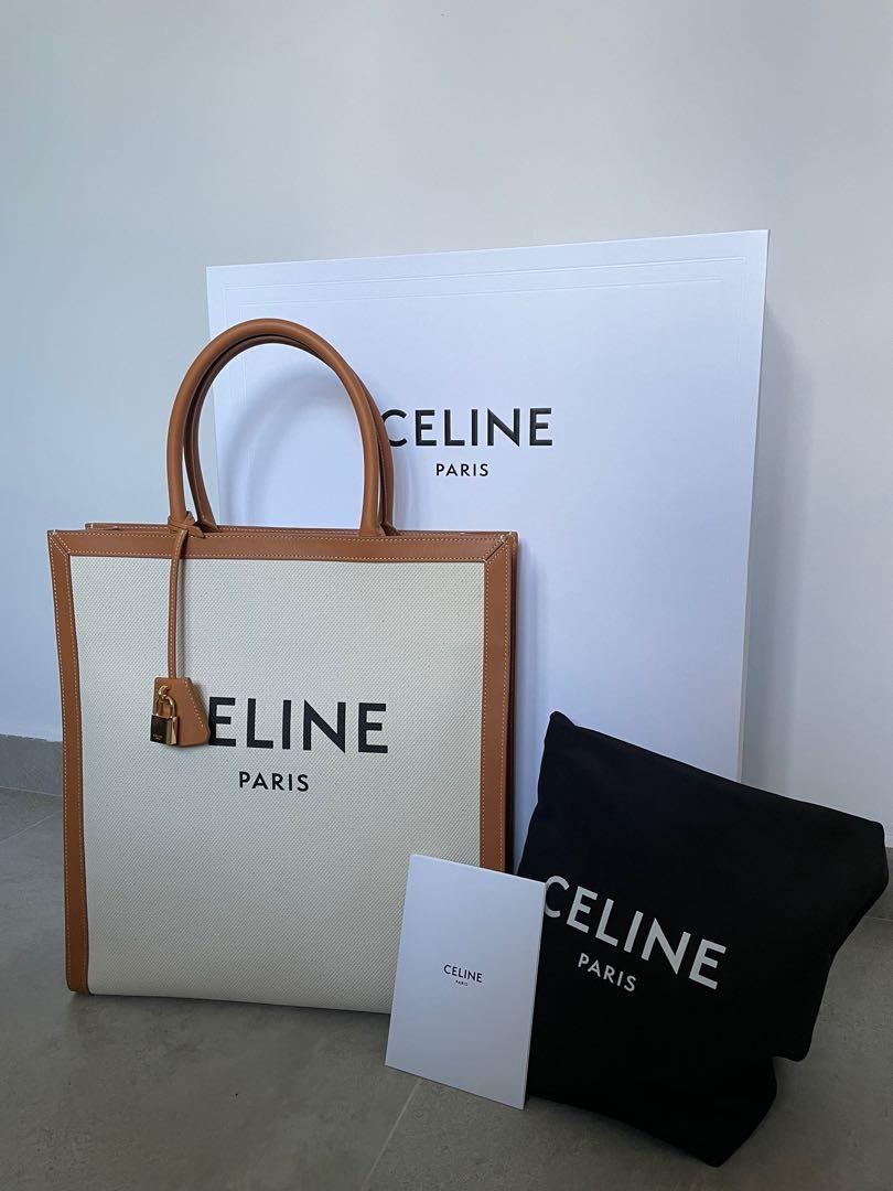 Celine Horizontal Cabas Tote Bag Natural/Tan 190062BNZ Canvas Leather