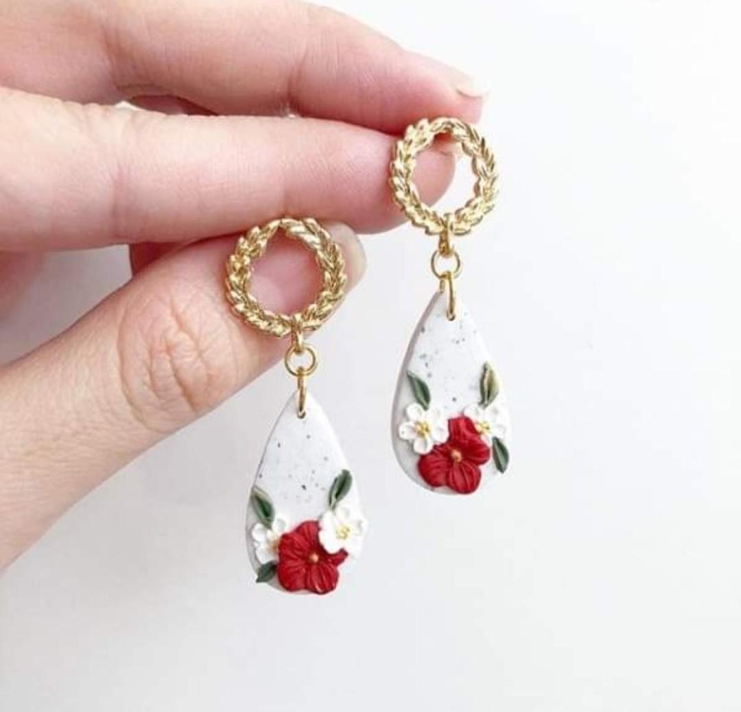 Christmas polymer clay earrings top