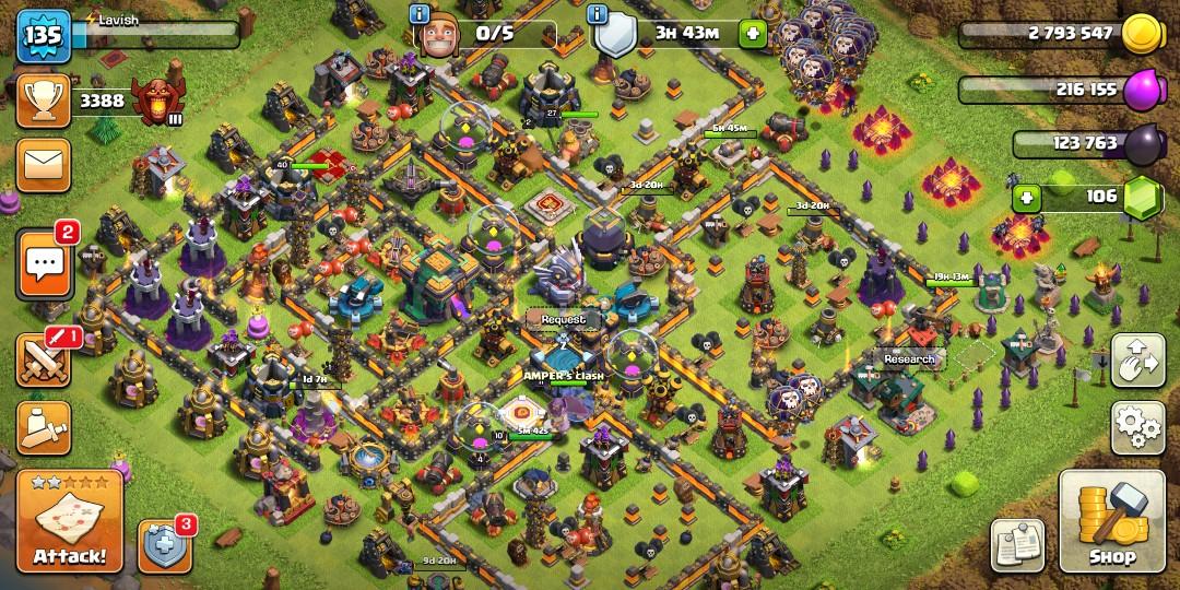Skat Konvertere Post Coc Th14 Lvl 135 / Archer Queen 40 /BK 27/ Grand Warden 11 / Royale Champion  10 Clan Lvl 15, Everything Else, Others on Carousell