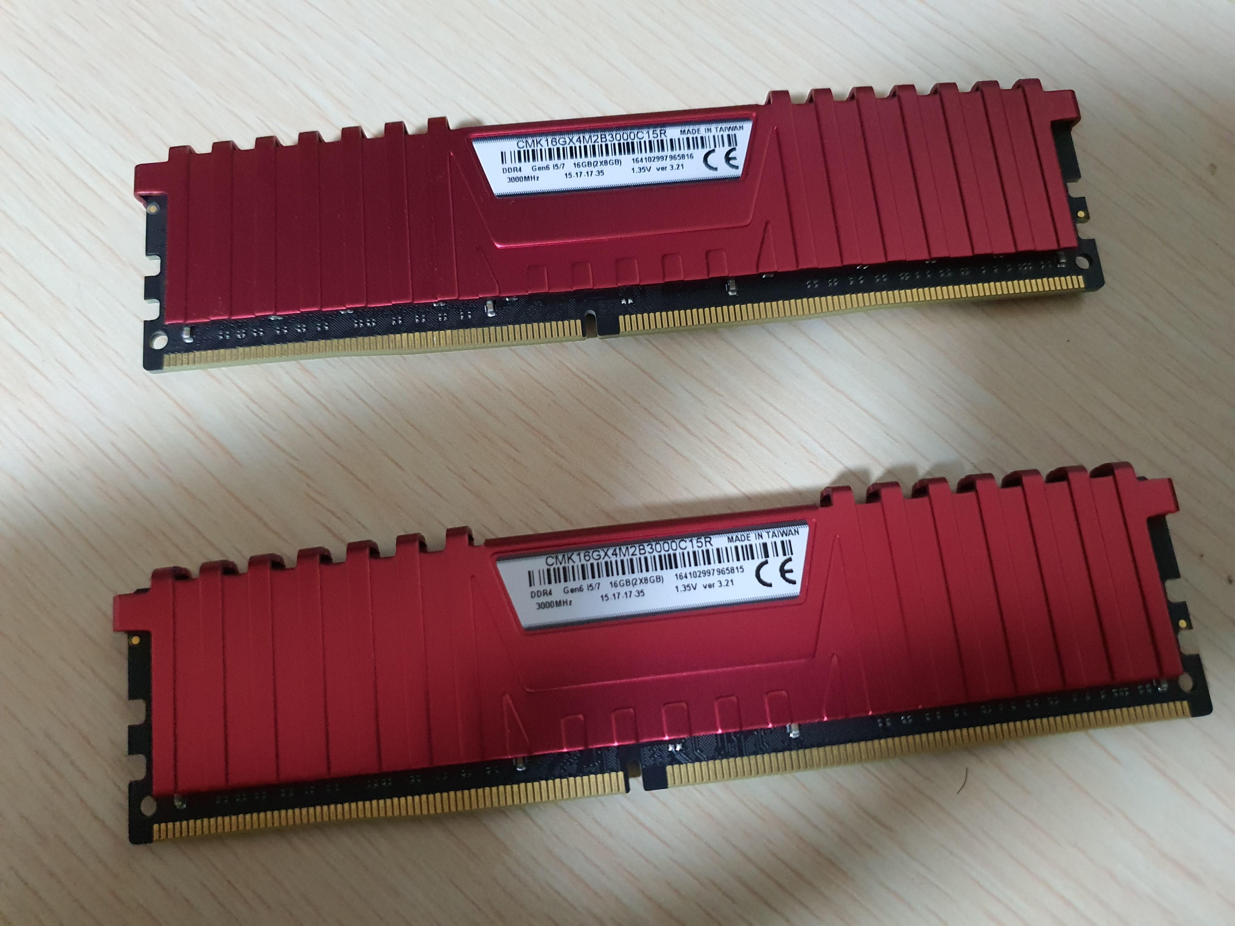 DDR4 RAM 2x 8gb 16gb 3000MHz 15.17.17.35 CL15 Computers