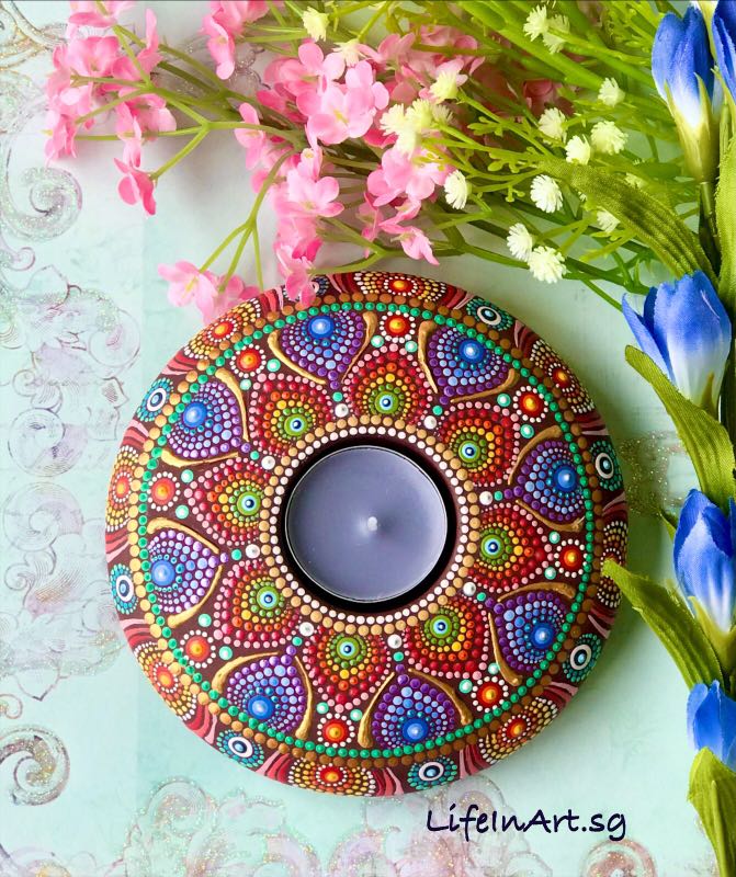 Dot mandala tealight candle holder, Hobbies & Toys, Stationery & Craft