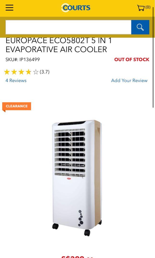 Europace eco5802t 5 in 1 evaporative air cooler discount