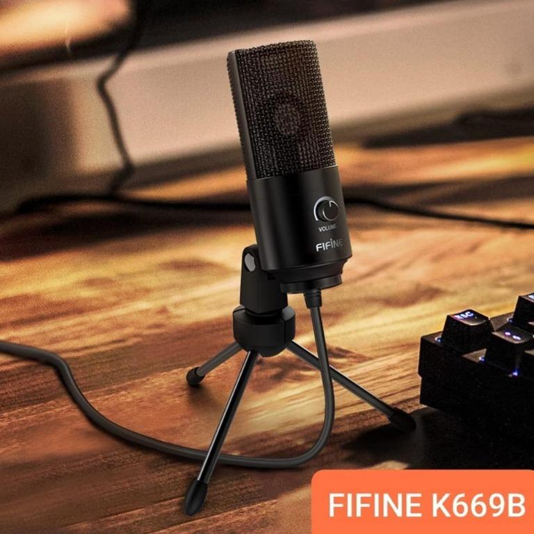 FIFINE K669B USB MICROPHONE WITH VOLUME DIAL FOR STREAMING, VOCAL  RECORDING, PODCASTING ON COMPUTER