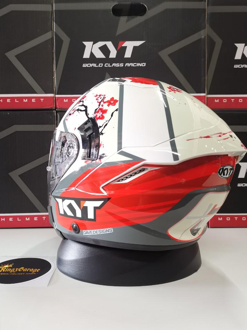 Helmet KYT NFJ Xavi Sakura, Auto Accessories on Carousell