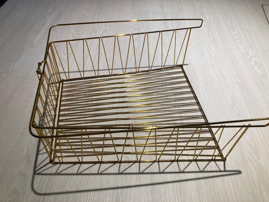Kallax gold wire basket, Furniture & Home Living, Home Improvement