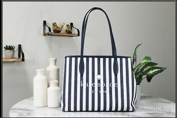 Kate Spade Street Tote Small Side Snap Shoulder Bag in Nautical Blazer Blue Women s Fashion Bags Wallets Tote Bags on Carousell