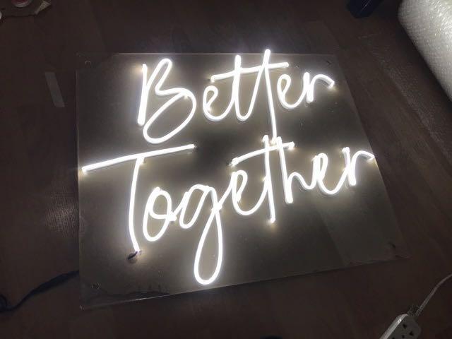 Led Light for Wedding Backdrop (Better Together) (Category: Lighting & Studio Equipment) located in Rizal. Submitted by SummerPeaCloset (Listing ID 1115568783, Image 2). Description: Better Together Wedding (or room decoration) Led Light for Sale. Bought it for PHP 7800 Used only for a one day 3-hour event. Shipping cost to be shouldered by the buyer .
