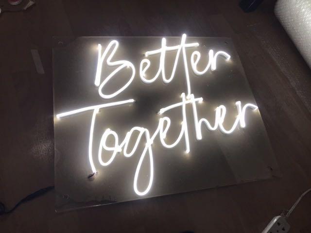 Led Light for Wedding Backdrop (Better Together) (Category: Lighting & Studio Equipment) located in Rizal. Submitted by SummerPeaCloset (Listing ID 1115568783, Image 1). Description: Better Together Wedding (or room decoration) Led Light for Sale. Bought it for PHP 7800 Used only for a one day 3-hour event. Shipping cost to be shouldered by the buyer .