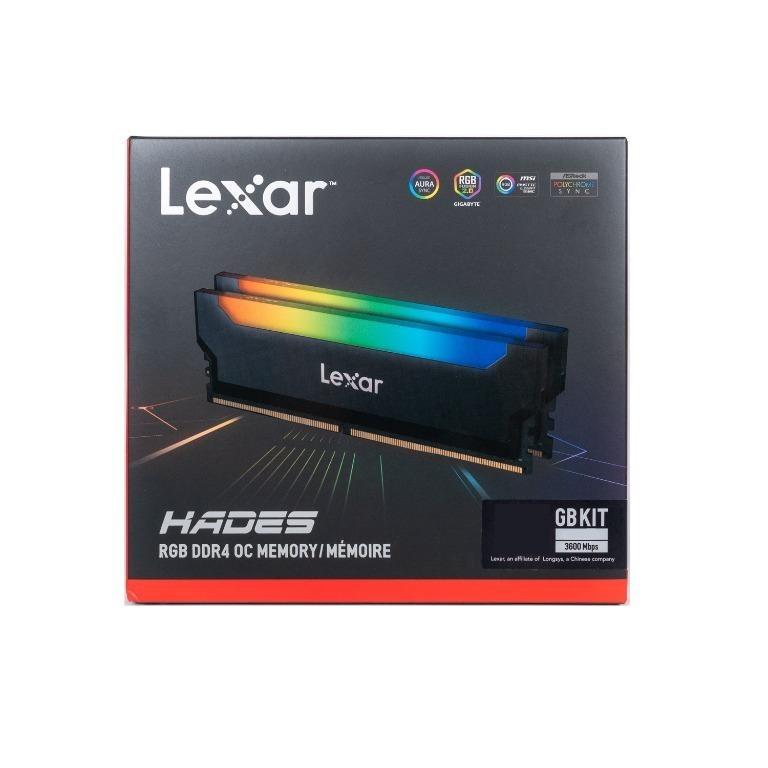 Lexar Hades RGB DDR4 Desktop Memory 16GB (8GB x 2) 3600MHz CL18  (LD4BU016G-R3600UDLH)