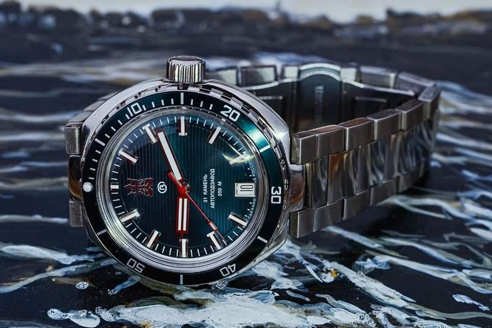 LIMITED EDITION Vostok Amphibian Neptune with date display Immediate stock 1pc each for Green Orange