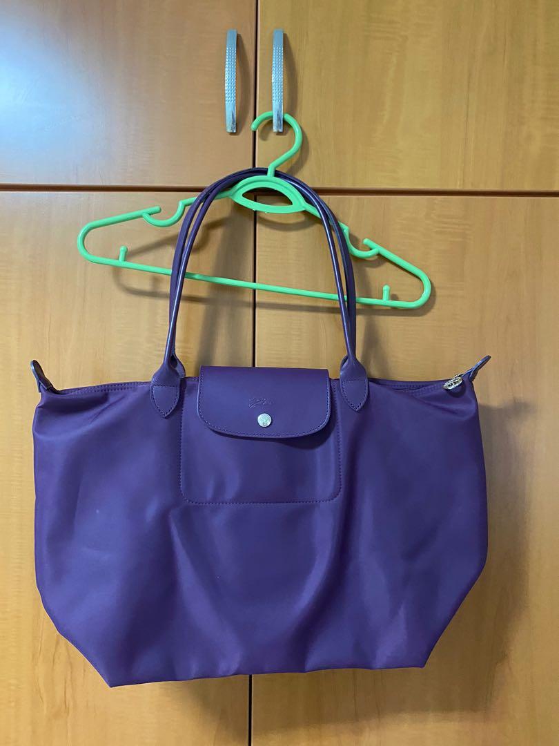 Longchamp Le Pilage Neo large purple Women s Fashion Bags Wallets Shoulder Bags on Carousell