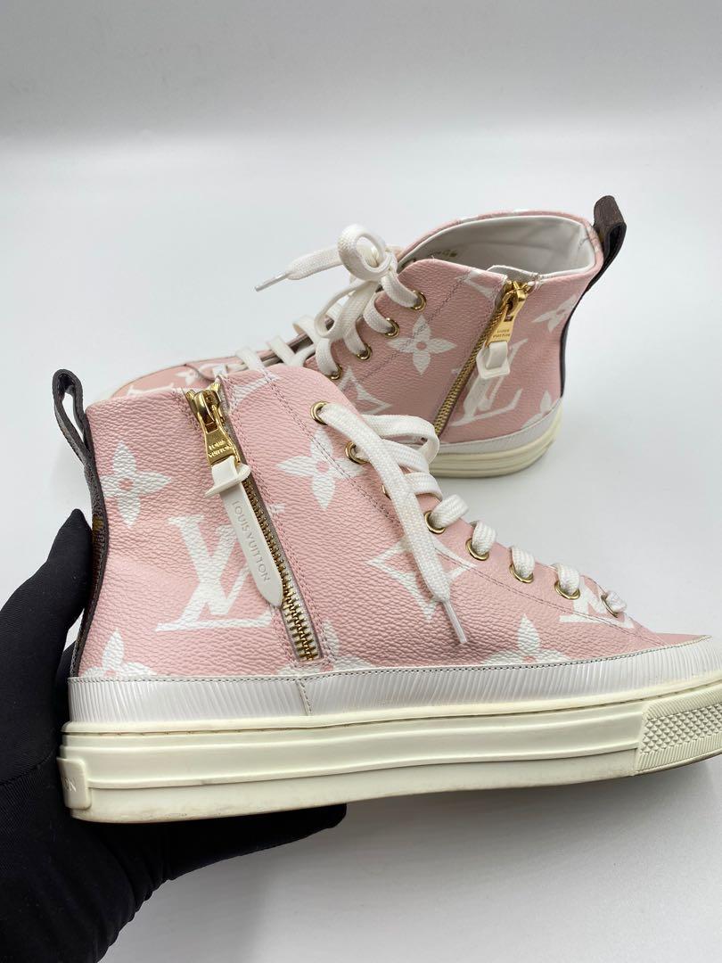Louis Vuitton Pink Metallic Monogram High-Top Sneakers