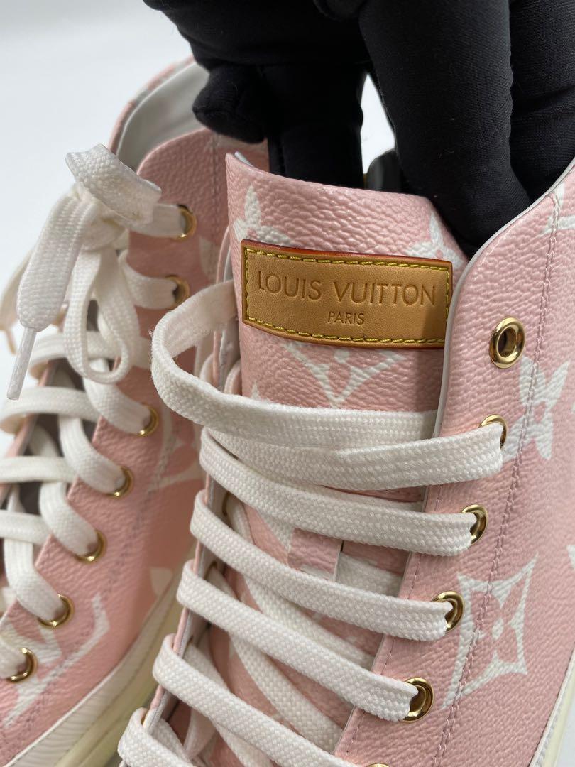 Louis Vuitton Pink Metallic Monogram High-Top Sneakers