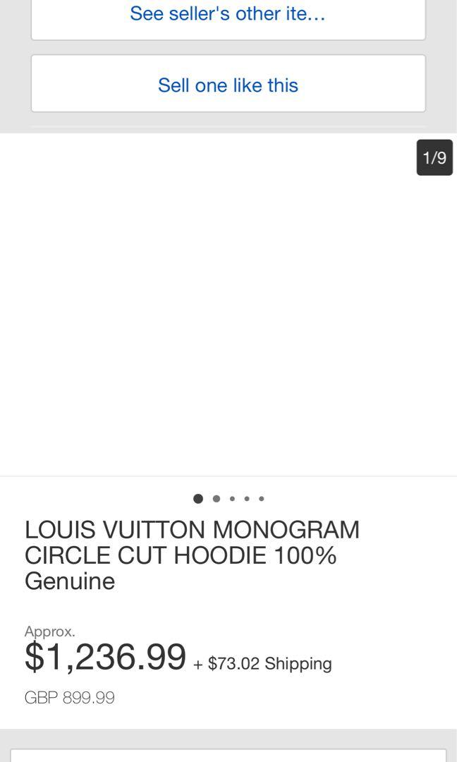 Monogram Circle Cut Mens 1A5VHY Hoodie XL