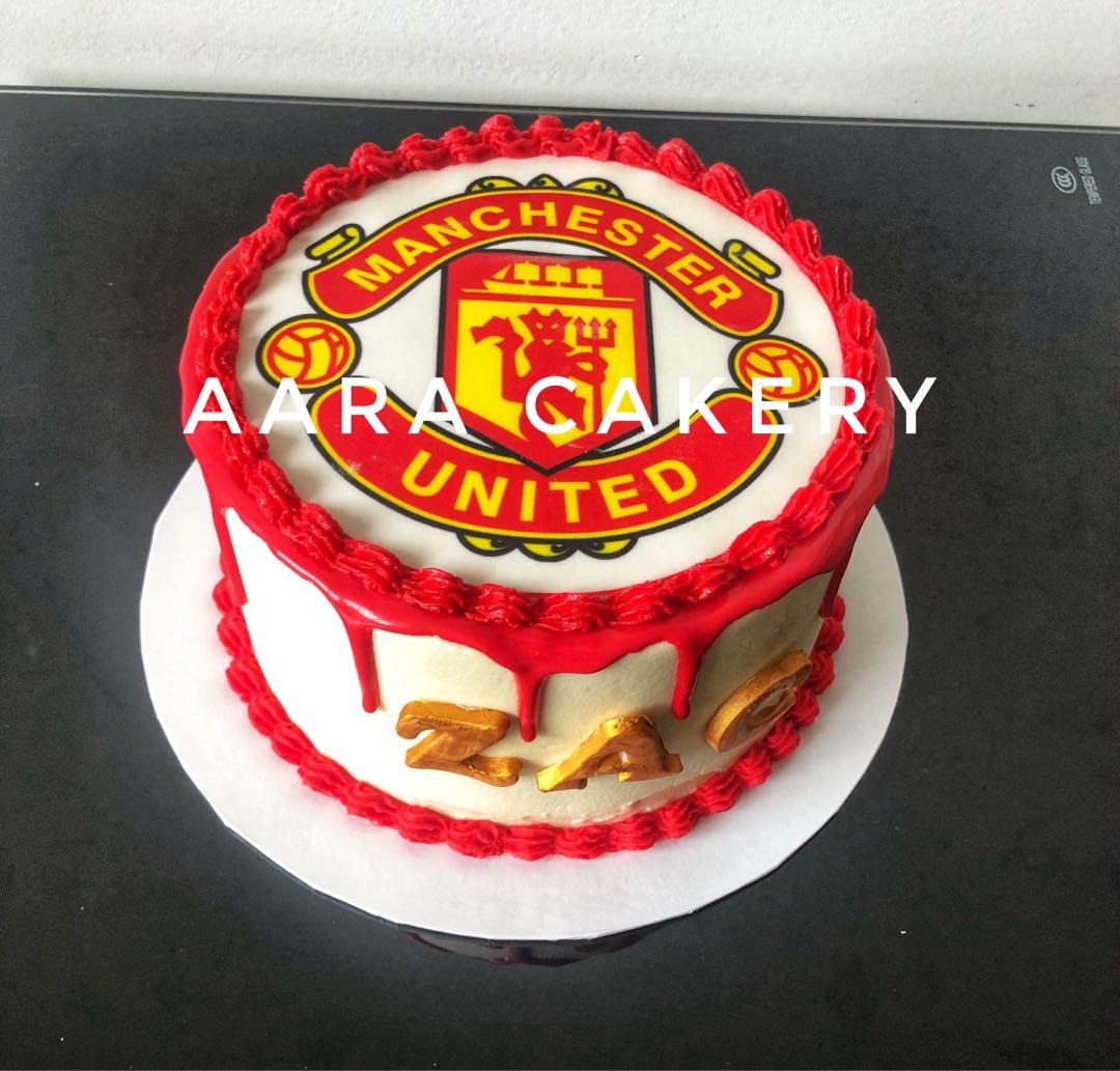 manchester united FC shirt logos edible cake topper